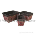 Rectangular Natural Color and Red Color Sea Grass Storage Baskets